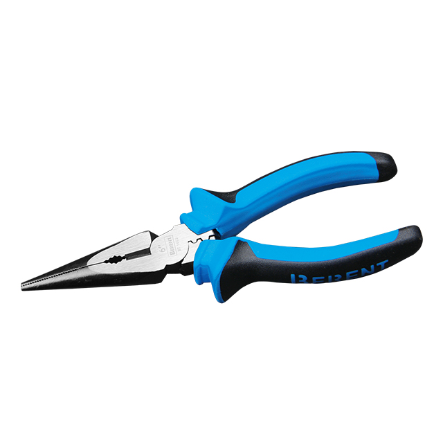 Effort-saving long nose pliers (two-color handle)